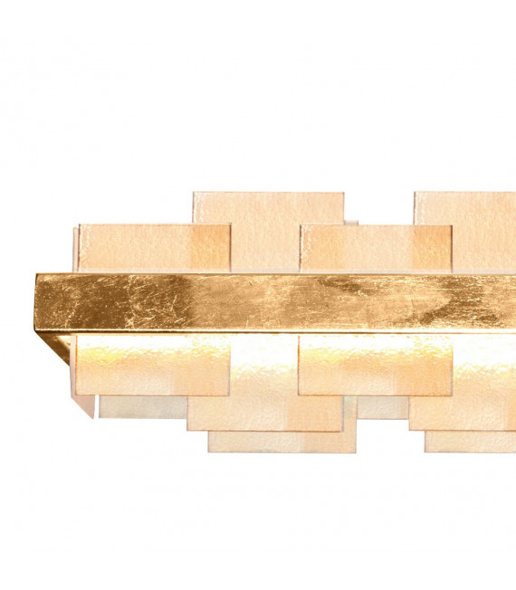 Suspension Rettangolo 1 ampoule Feuille d'or