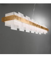 Suspension Rettangolo 1 ampoule Feuille d'or