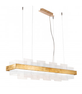 Rettangolo pendant lamp 1 bulb Gold leaf