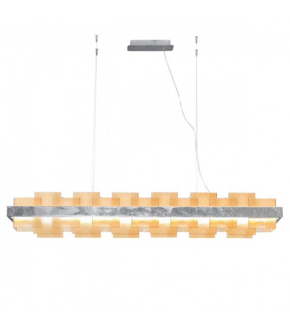 Suspension Rettangolo 1 ampoule Feuille d'argent