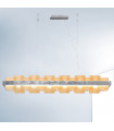 Suspension Rettangolo 1 ampoule Feuille d'argent