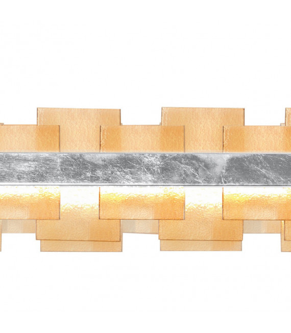 Suspension Rettangolo 1 ampoule Feuille d'argent