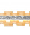 Suspension Rettangolo 1 ampoule Feuille d'argent