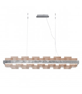 Suspension Rettangolo 1 ampoule Feuille d'argent