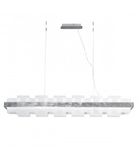 Rettangolo pendant lamp 1 bulb Silver leaf