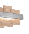 Suspension Rettangolo 1 ampoule Feuille d'argent