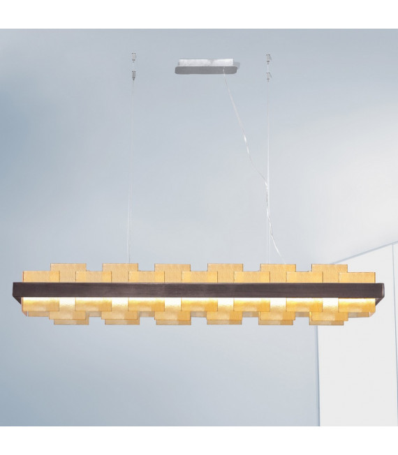 Rettangolo pendant lamp 1 bulb Brushed brown