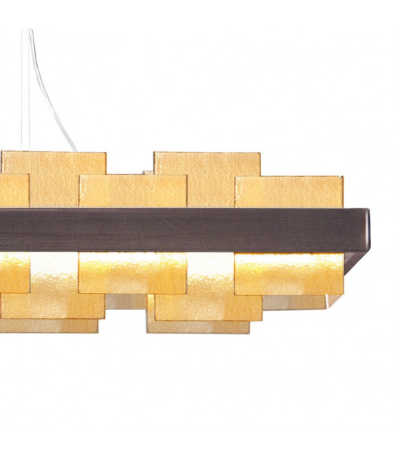 Rettangolo pendant lamp 1 bulb Brushed brown