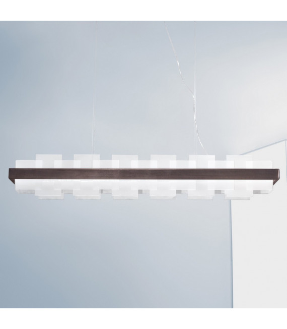 Rettangolo pendant lamp 1 bulb Brushed brown