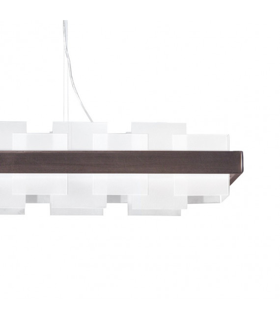 Suspension Rettangolo 1 ampoule Brun brossé