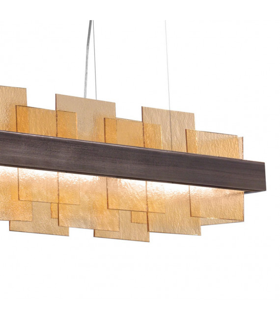 Rettangolo pendant lamp 1 bulb Brushed brown