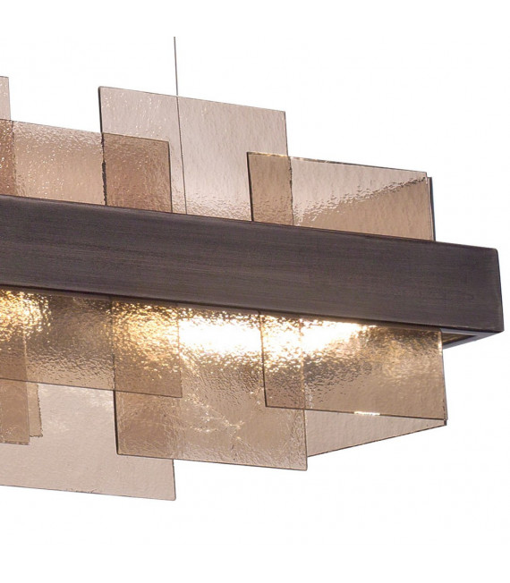 Rettangolo pendant lamp 1 bulb Brushed brown