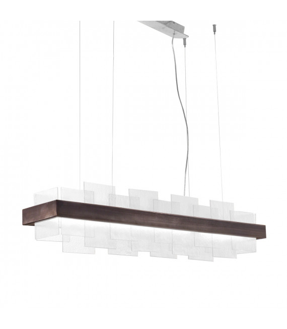 Suspension Rettangolo 1 ampoule Brun brossé