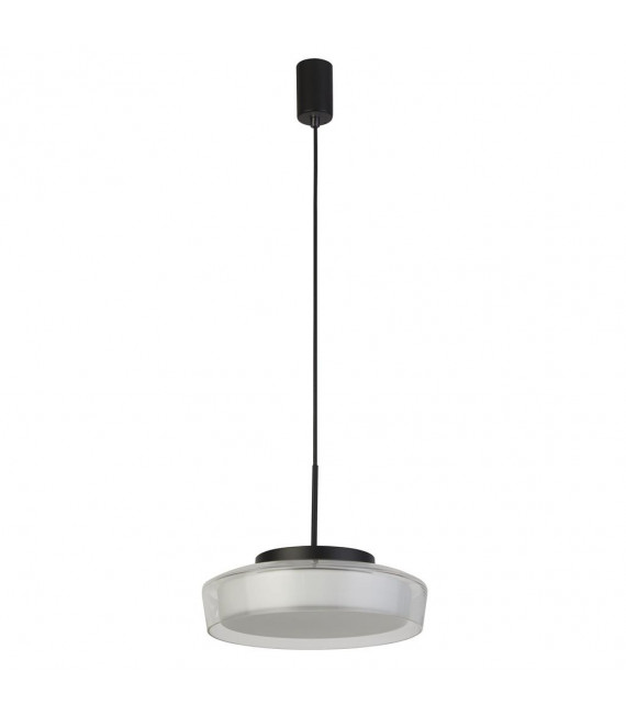 Lámpara de techo para baño Puck Vidrio, acero dulce Negro mate, Incoloro, opal