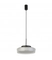 Plafonnier salle de bains Puck Verre,acier doux Noir mat,Transparent,opale