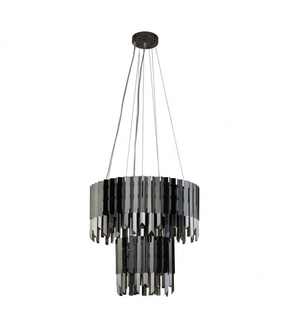 Rotunda Pendant Glass, stainless steel, mild steel Black chrome, smoked glass 9 bulbs 40cm