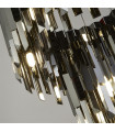 Rotunda Pendant Glass, stainless steel, mild steel Black chrome, smoked glass 9 bulbs 40cm