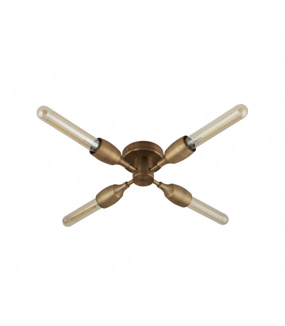 Tubos de luz de techo Acero dulce Bronce 4 bombillas 8cm