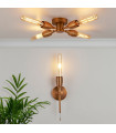 Ceiling Light Tubes Mild Steel Bronze 4 bulbs 8cm