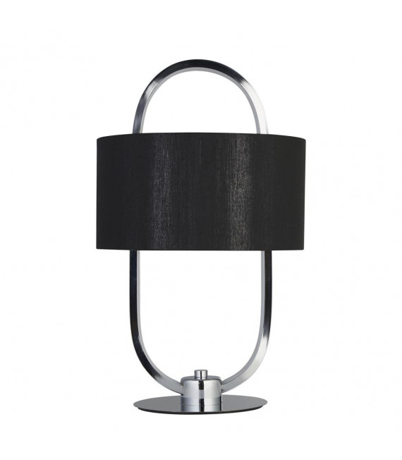 Madrid Lámpara de mesa de 1 luz Plástico, tela, acero dulce cromado, negro