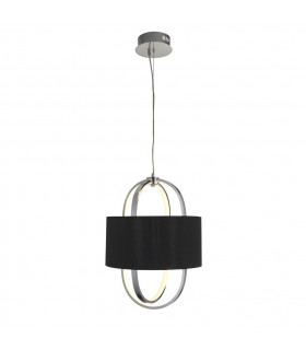 Madrid pendant light Plastic, fabric, mild steel Chrome, white, black 1 bulb 54cm