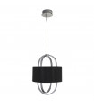 Madrid pendant light Plastic, fabric, mild steel Chrome, white, black 1 bulb 54cm