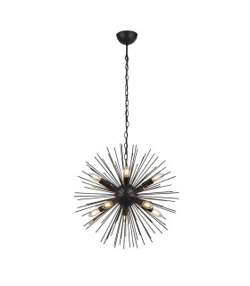 Colgante Sputnik Acero dulce Negro mate 10 bombillas 56cm