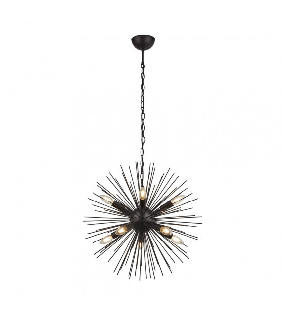 Suspension Sputnik Acier doux Noir mat 10 ampoules 56cm