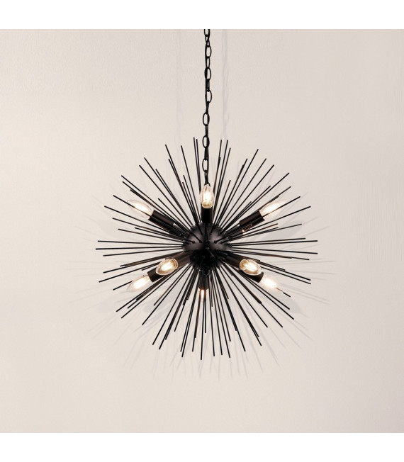 Sputnik pendant Mild steel Matt black 10 bulbs 56cm