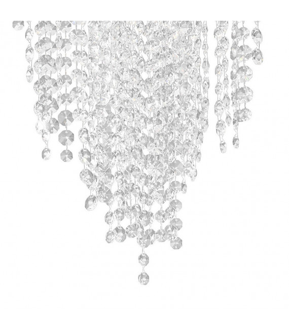 Plafoniera design in ghisa 4 lampadine argento