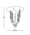 Plafonnier Design Fonte 4 ampoules Or