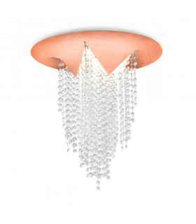 Plafoniera di design in ghisa 4 lampadine in rame