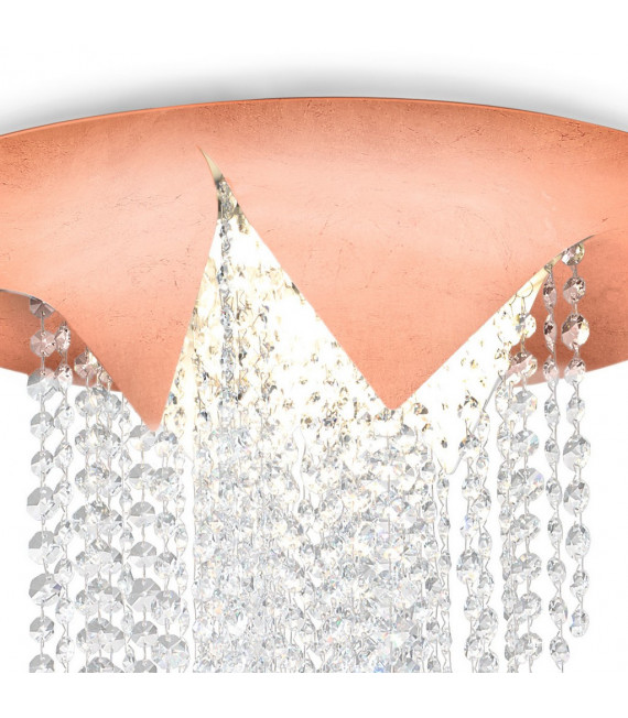 Plafón de hierro fundido de diseño 4 bombillas cobre