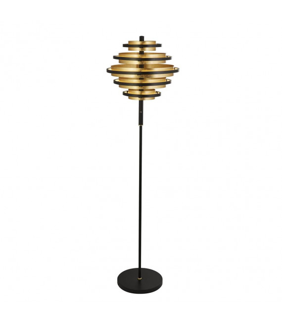 Integrierte LED-Stehlampe Hive Weichstahl, Aluminium Messing poliert, Gold, Mattschwarz 5 Glühbirnen 148 cm