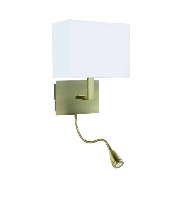 Lamp with shade Wall Fabric shade Antique brass 1 bulb 25cm