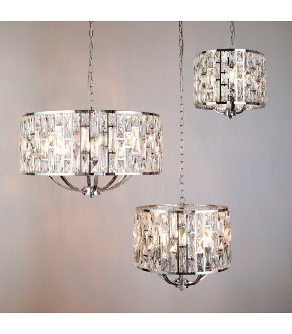 Lampada a sospensione Bijou Acciaio dolce Cromo 8 lampadine 38cm