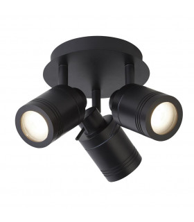Plafón Spot Samson Acrílico, plástico, acero inoxidable, acero dulce Negro mate 3 bombillas 16cm