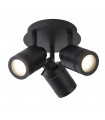 Ceiling light Spot Samson Acrylic, plastic, stainless steel, mild steel Matte black 3 bulbs 16cm
