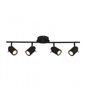 Barre de spots Samson Acrylique,plastique,acier inoxydable,acier doux Noir mat 4 ampoules 19,5cm