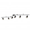 Samson spotlight bar Acrylic, plastic, stainless steel, mild steel Matte black 6 bulbs 19.5cm