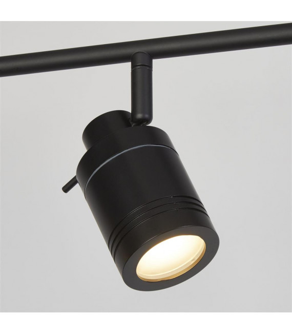 Barra de focos Samson Acrílico, plástico, acero inoxidable, acero dulce Negro mate 6 bombillas 19,5 cm