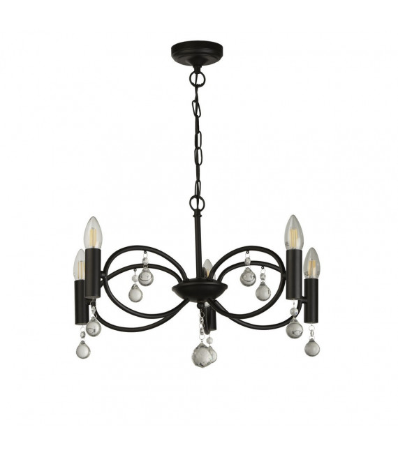 Infinity pendant Mild steel Matt black 5 bulbs 32cm