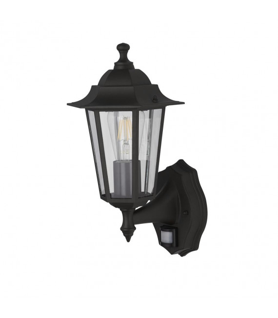 Applique de jardin détécteur Alex Verre,moulé Noir mat,Transparent 1 ampoule 37cm