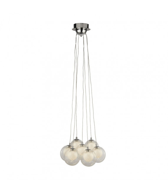 Sospensione a grappolo Acciaio dolce Cromo 7 lampadine 120cm
