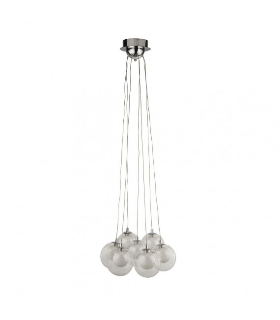 Suspension Cluster Acier doux Chrome 7 ampoules 120cm