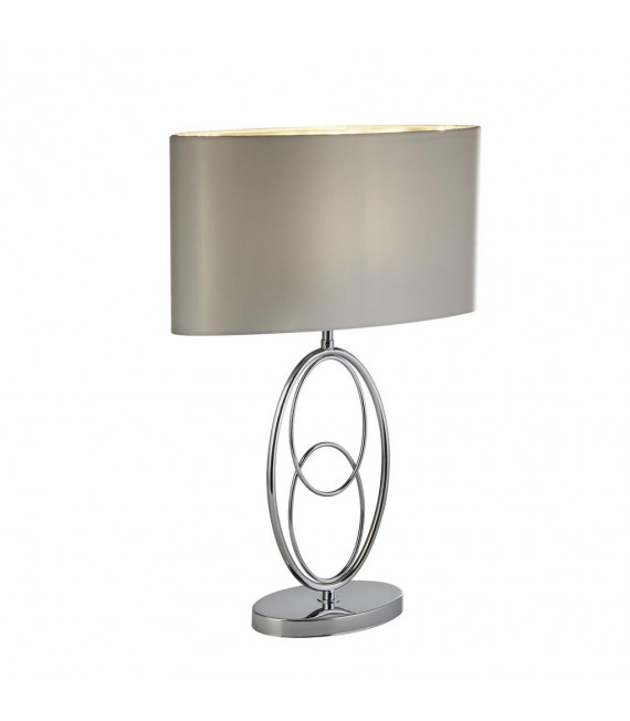 Lámpara de mesa Loopy Fabric, acero dulce Plata, cromo 1 bombilla 41,5cm