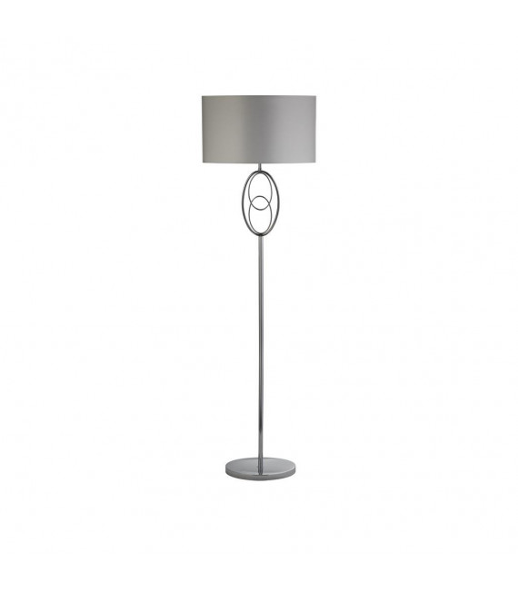 Lámpara de pie Loopy Fabric, acero dulce Plata, cromo 1 bombilla 135cm