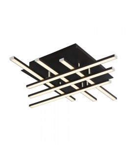 Matrix integrierte LED-Deckenleuchte Baustahl Mattschwarz 6 Glühbirnen 8,5cm