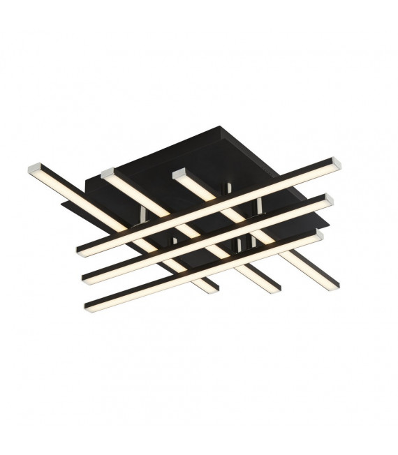 Plafón LED Matrix integrado Acero dulce Negro mate 6 bombillas 8,5cm
