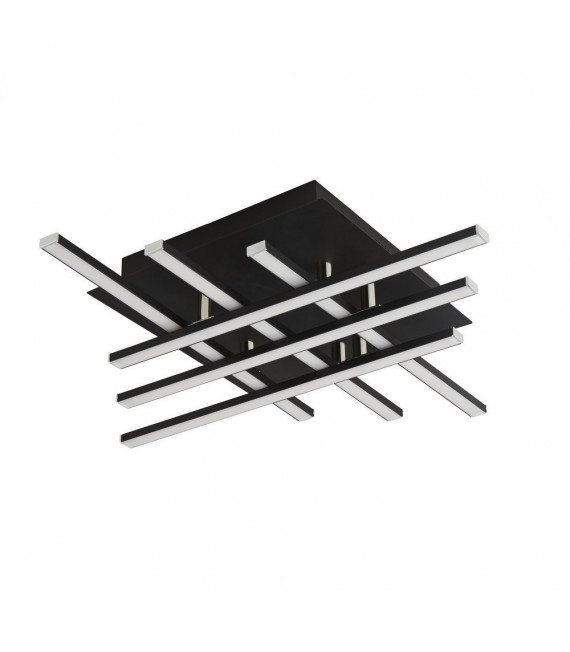 Plafonnier LED intégré Matrix Acier doux Noir mat 6 ampoules 8,5cm